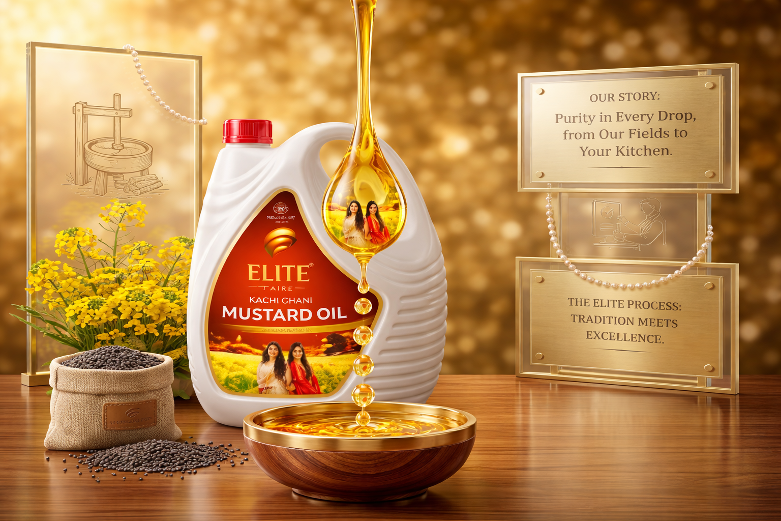 elite care Kachi Ghani Mustard Oil
